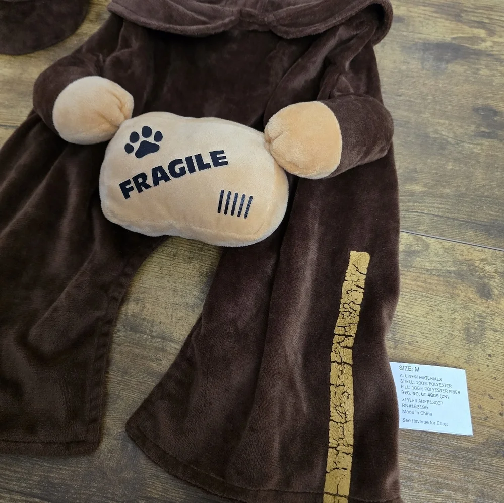 Brown Delivery Driver Dog Costume with Hat Size Medium